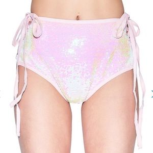 Lace up sequin bottoms rave edm